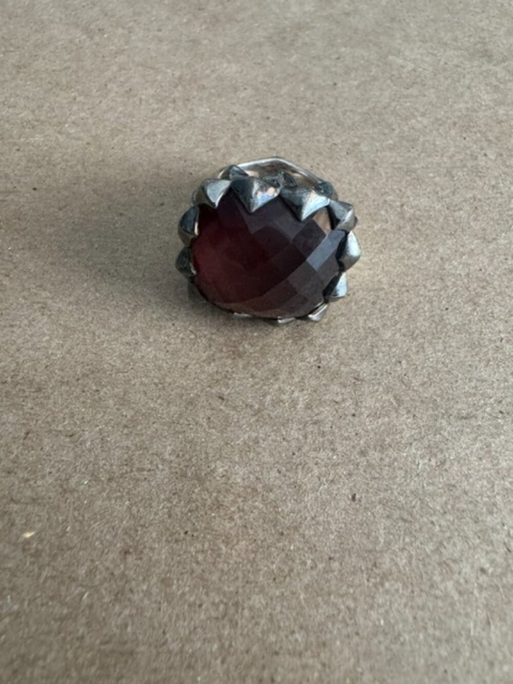 Stephen Webster Burgundy Crystal Sterling Silver Stud Ring